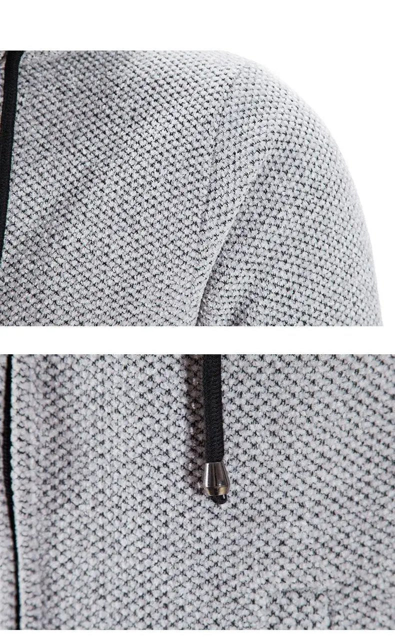 Black Cashmere Hooded Coat for Men Winter