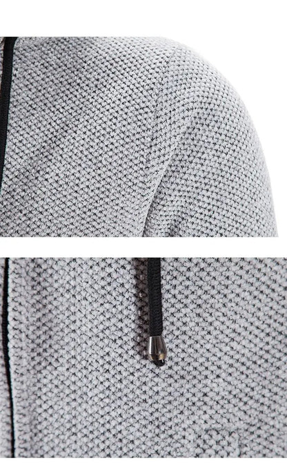 Black Cashmere Hooded Coat for Men Winter