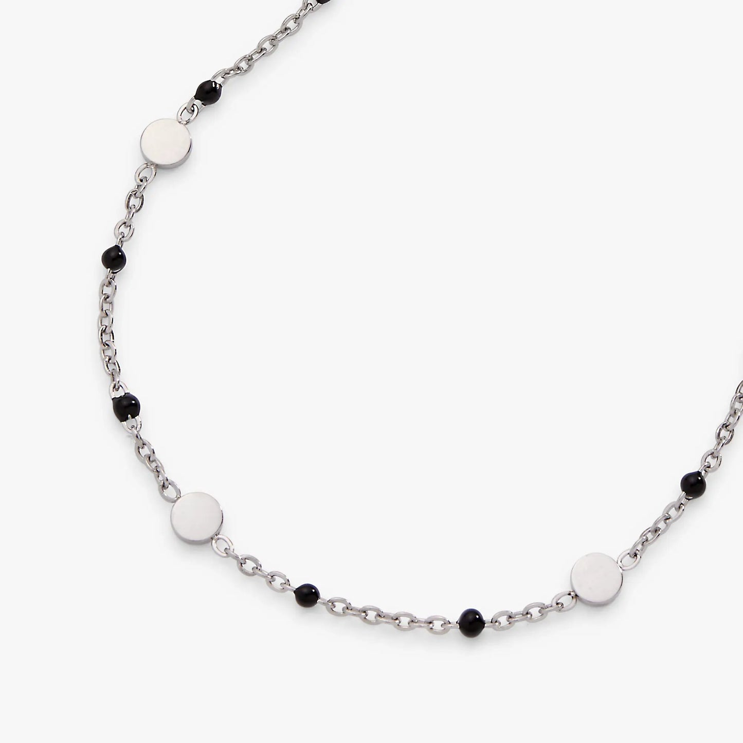 Anklet: Black enameled chain coin station with silver links and black beads by ALEX AND ANI on Tampa Home & Garden Store