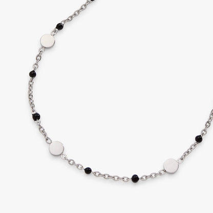 Anklet: Black enameled chain coin station with silver links and black beads by ALEX AND ANI on Tampa Home & Garden Store