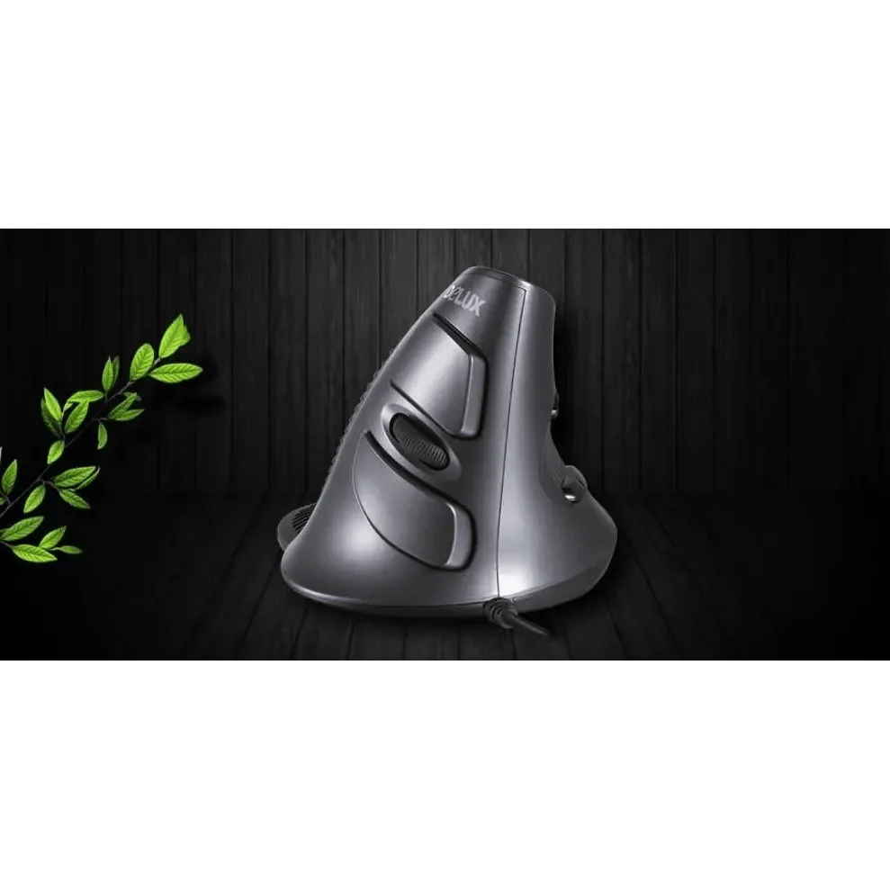 Stevvex gray ergonomic vertical mouse with 6 buttons and wired connection 600/1000/1600 DPI on Tampa Home & Garden Store