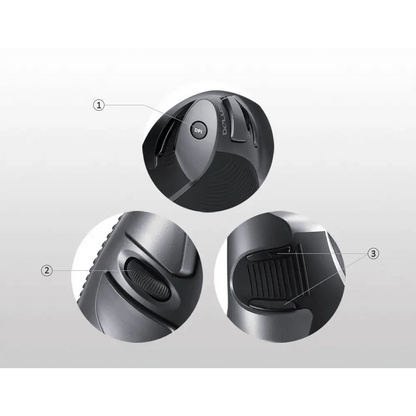 Stevvex black ergonomic vertical mouse with 6 buttons and 600/1000/1600 DPI for right-handed PCs on Tampa Home & Garden Store