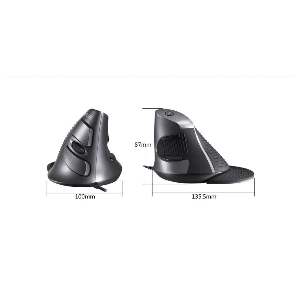 Vertical ergonomic mouse Stevvex with 6 buttons 600/1000/1600 DPI right-handed wrist mat on Tampa Home & Garden Store