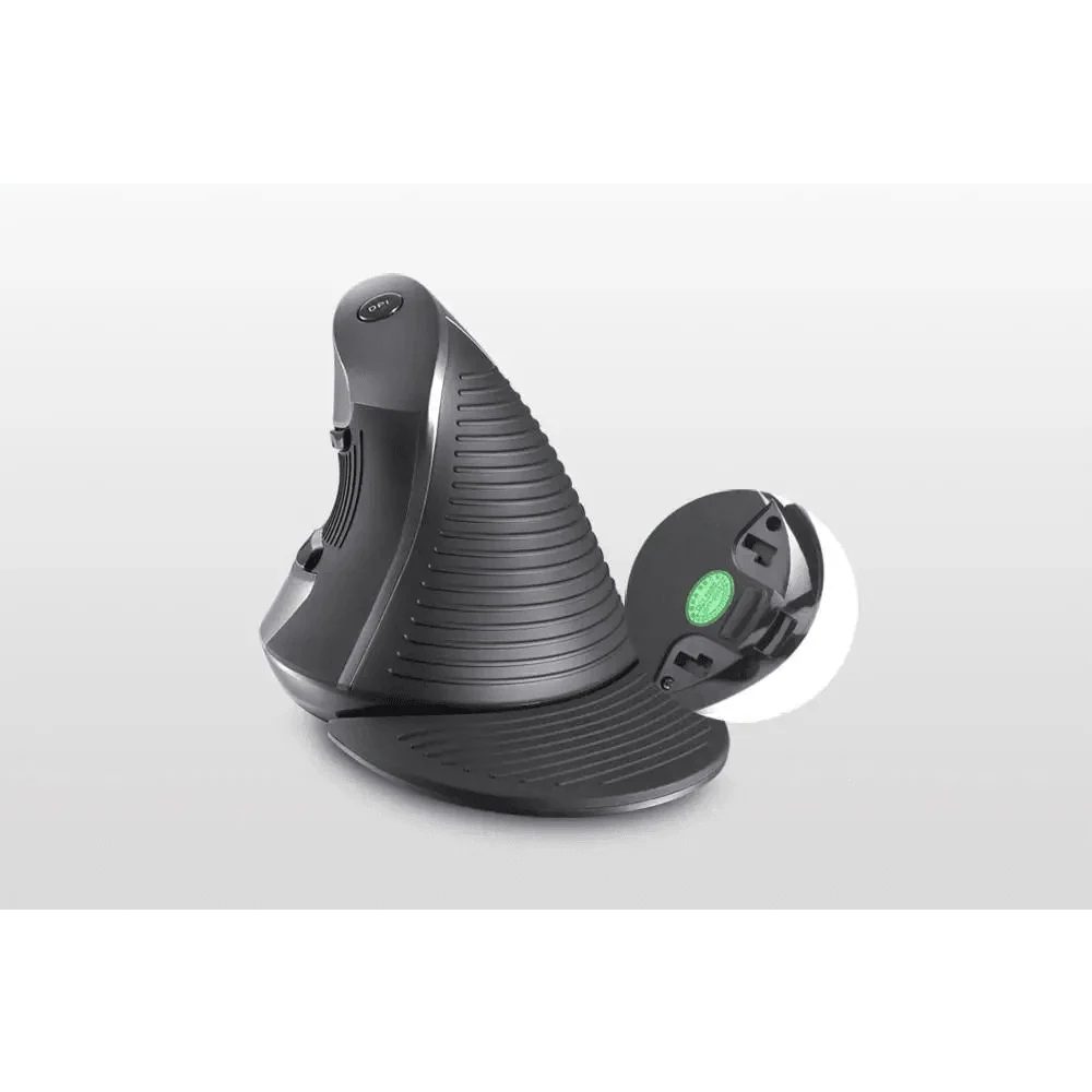 Vertical ergonomic mouse Stevvex black with 6 buttons and 600/1000/1600 DPI, includes wrist mat on Tampa Home & Garden Store