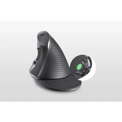 Vertical ergonomic mouse Stevvex black with 6 buttons and 600/1000/1600 DPI, includes wrist mat on Tampa Home & Garden Store