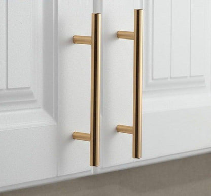 Brushed gold cabinet door handles by Stevvex, stainless steel kitchen drawer pulls, pair on Tampa Home & Garden Store