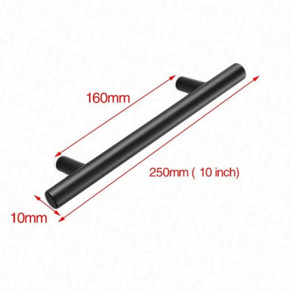 Black brushed stainless steel cupboard handle, 250mm with mounting posts on Tampa Home & Garden Store