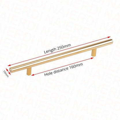 Stevvex cabinet handle brushed gold stainless 250mm 160mm spacing Tampa Home & Garden Store on Tampa Home & Garden Store