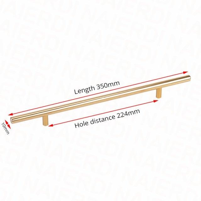 Stevvex goldtone cabinet door handle, brushed stainless steel, 350mm length, 224mm spacing on Tampa Home & Garden Store
