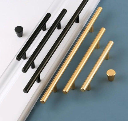 Stevvex ST50DE3792TOP cabinet handles, black and gold stainless steel pulls on Tampa Home & Garden Store