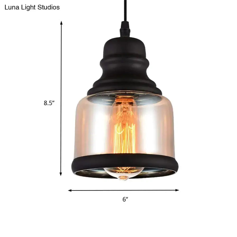 Industrial black cylinder pendant light with clear glass shade, Decorbites on Tampa Home & Garden Store