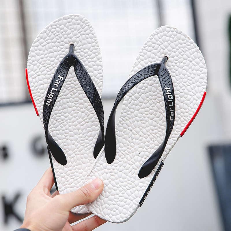 Stevvex black flip flop sandals with pebbled white footbeds and breathable black straps on Tampa Home & Garden Store