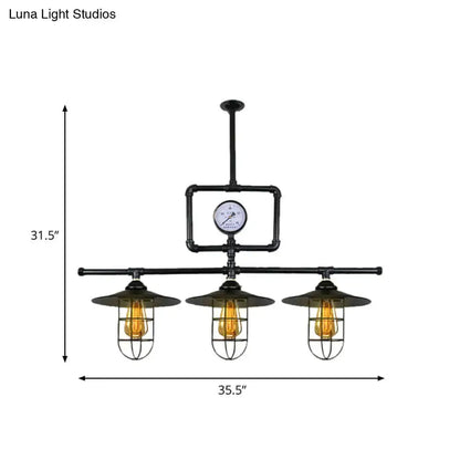 Industrial antiqued black pipe pendant lamp with clock dining room fixture by Decorbites on Tampa Home & Garden Store