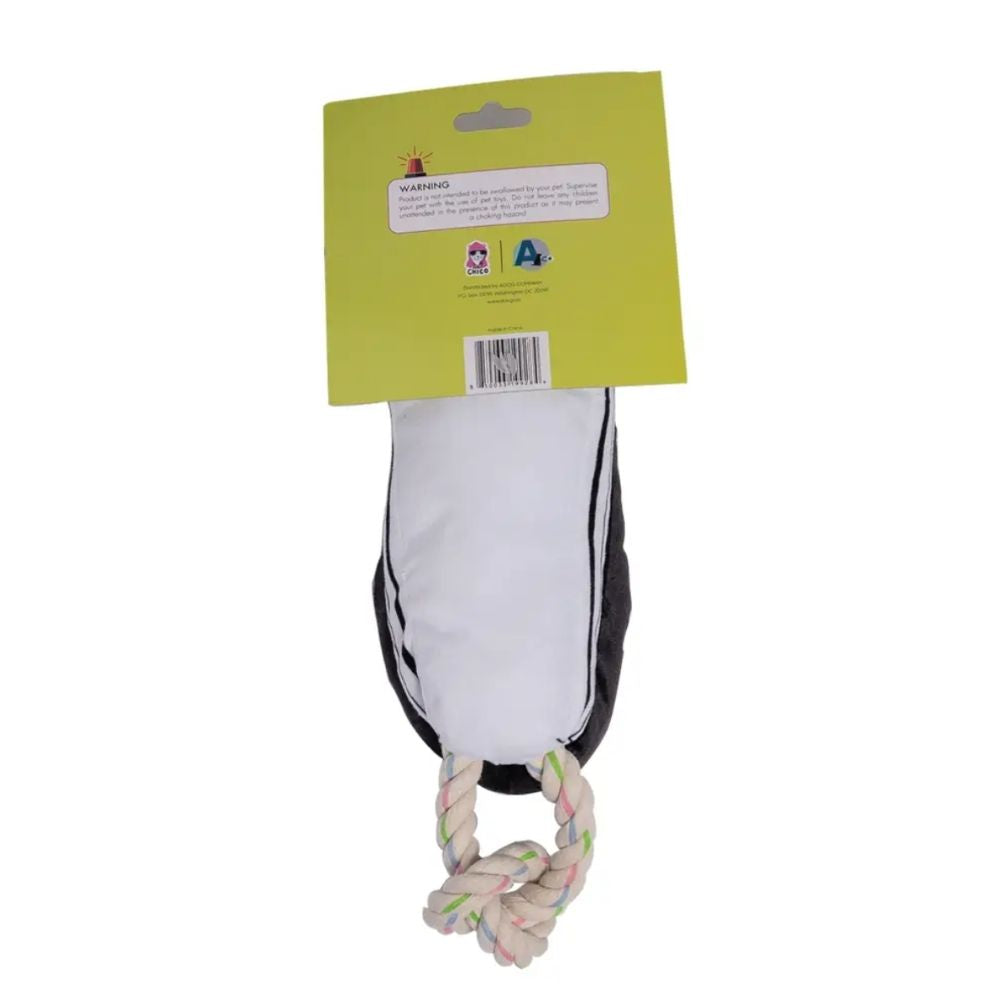 Jouet pour chien en peluche Squeaky Comfort Sneaker – avec compartiment à friandises, sûr et durable – Noir