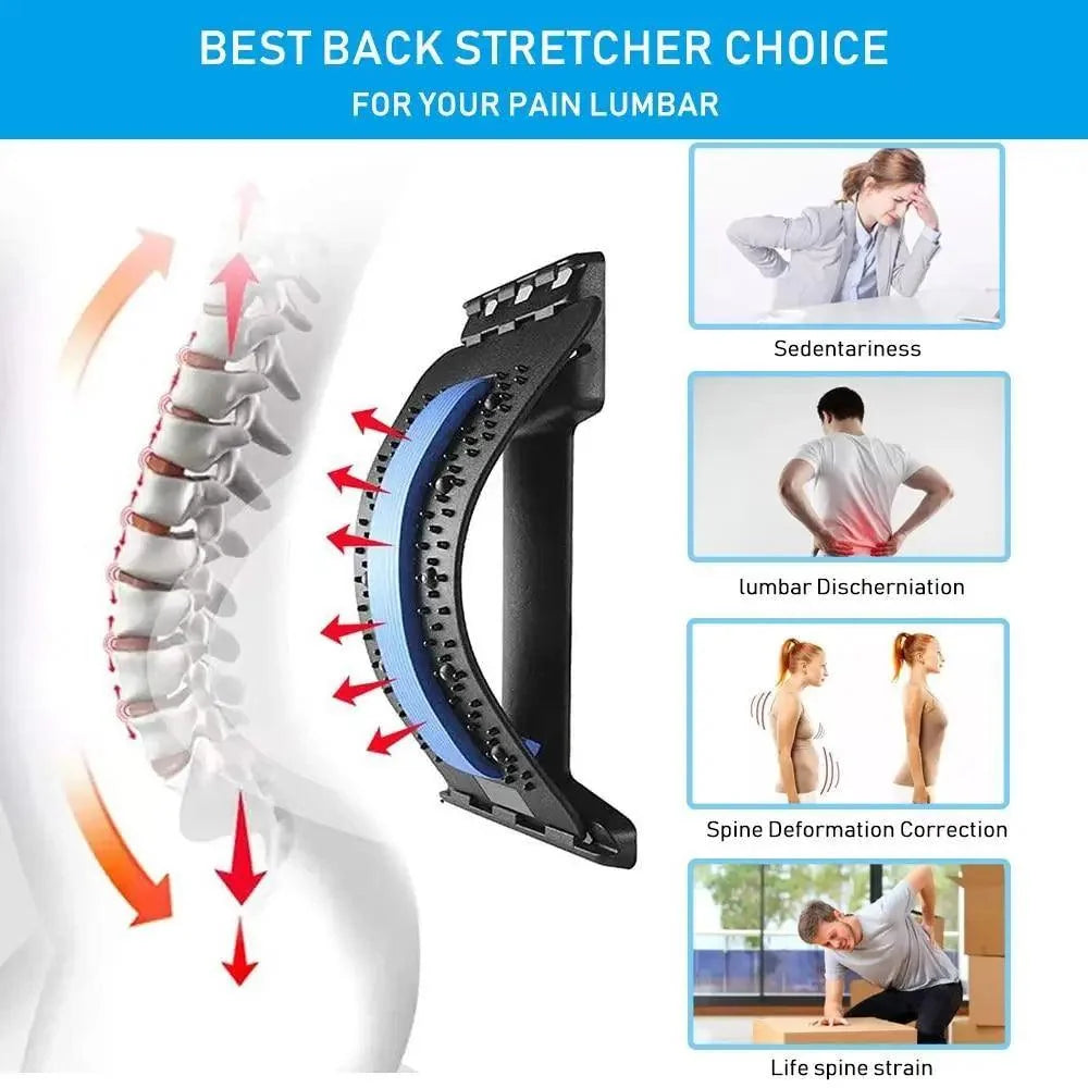 Stevvex STIL1535BCCK black back stretcher with blue arch for posture therapy on Tampa Home & Garden Store
