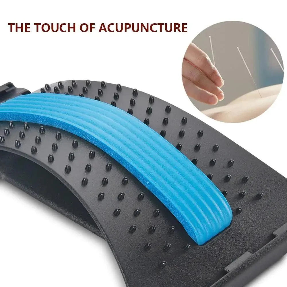 Stevvex STIL1535BCCK black curved back stretcher massager with blue foam strap on Tampa Home & Garden Store
