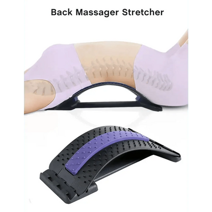 Stevvex back stretcher device black with purple textured arch for spine and back relief on Tampa Home & Garden Store