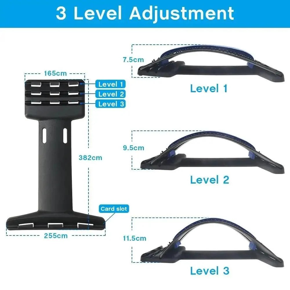 Stevvex back stretching device black purple 3-level adjustable for posture therapy on Tampa Home & Garden Store