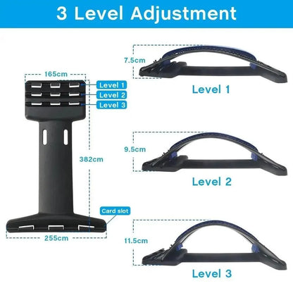 Stevvex back stretching device black purple 3-level adjustable for posture therapy on Tampa Home & Garden Store