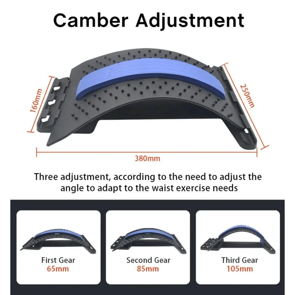 Back stretcher Stevvex with purple strap for posture therapy; three gear settings on Tampa Home & Garden Store