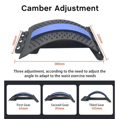 Back stretcher Stevvex with purple strap for posture therapy; three gear settings on Tampa Home & Garden Store