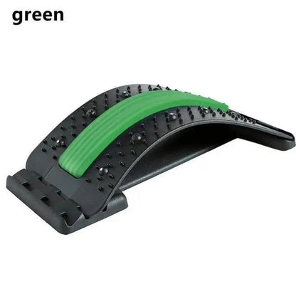 Back stretcher Stevvex, black with green strap and knobby surface for spine relief on Tampa Home & Garden Store