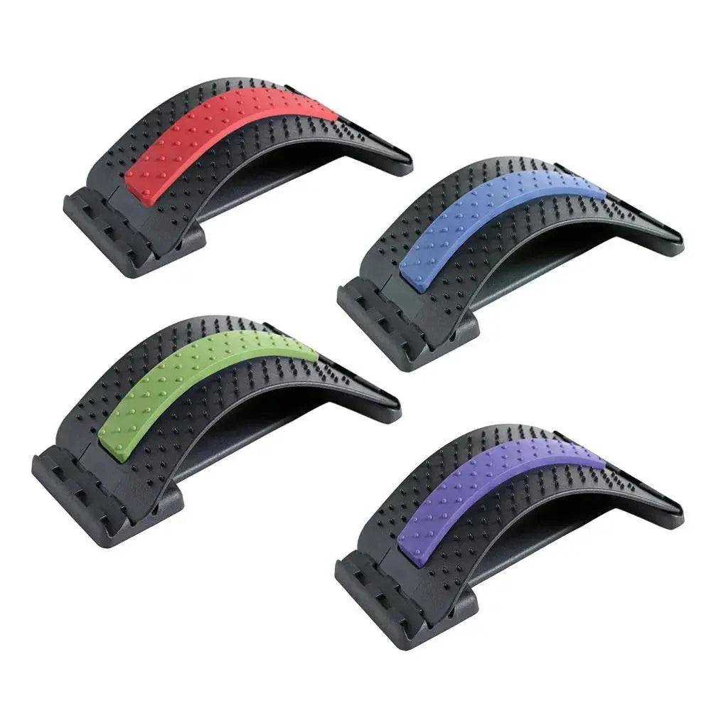 Stevvex back stretcher device with four color-coded curved bands for posture relief on Tampa Home & Garden Store
