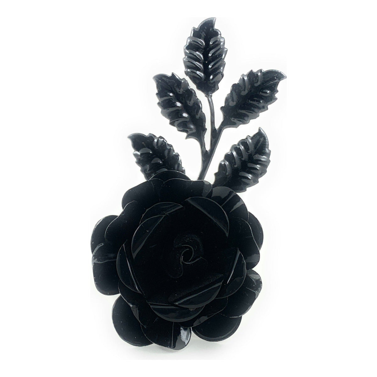 Vibhsa Black Rose Napkin Rings, set of 4, handcrafted metal on Tampa Home & Garden Store