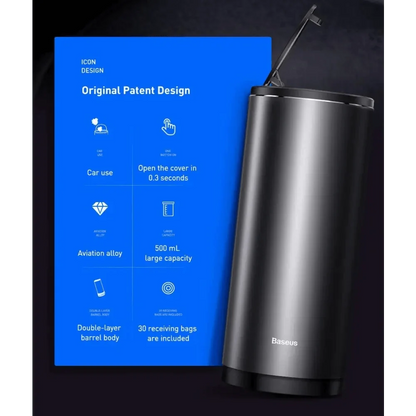 Stevvex black car trash bin with lid STIL548LAK, compact interior organizer for car use on Tampa Home & Garden Store