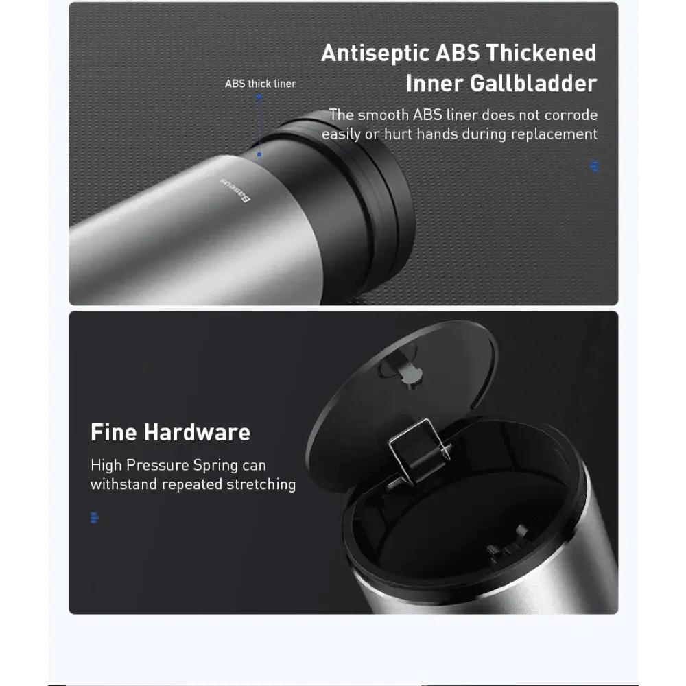 Stevvex black car trash bin STIL548LAK with ABS inner liner and hinged lid for vehicle cleaning on Tampa Home & Garden Store