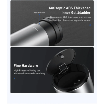 Stevvex black car trash bin STIL548LAK with ABS inner liner and hinged lid for vehicle cleaning on Tampa Home & Garden Store