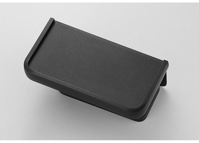 Toilet paper holder with shelf in matte black, self-adhesive on Tampa Home & Garden Store