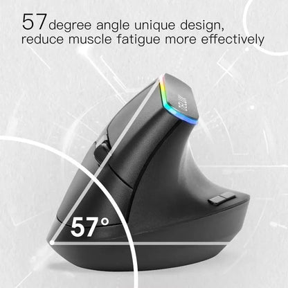 Stevvex black wireless ergonomic vertical mouse, 1600 DPI, RGB ring, USB 2.4GHz for PC on Tampa Home & Garden Store