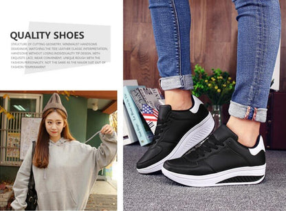 Stevvex black women sneakers, leather upper, breathable waterproof, lace-up low-top on Tampa Home & Garden Store