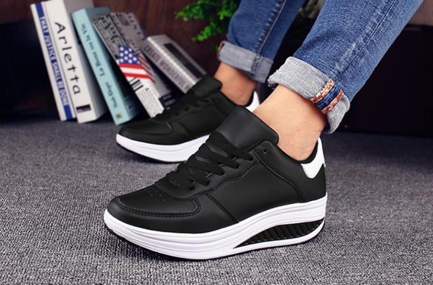 Stevvex black leather sneakers ST85SH8633LIT, breathable waterproof low-top lace-up shoes on Tampa Home & Garden Store