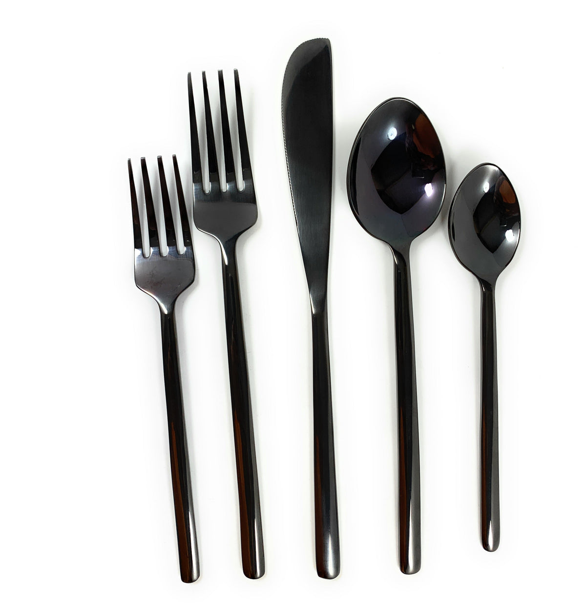 Vibhsa black flatware set 20-piece stainless steel with forks, knives and spoons on Tampa Home & Garden Store