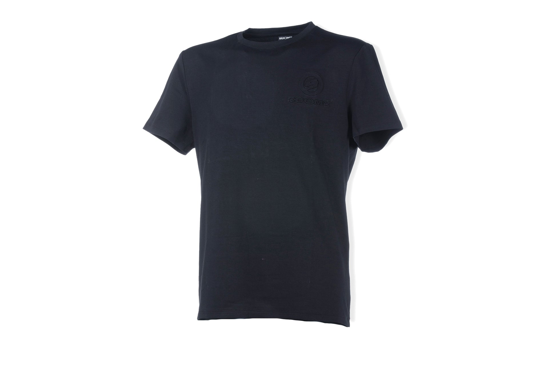 Suomy women's black short-sleeve T-shirt with embossed logo on chest on Tampa Home & Garden Store