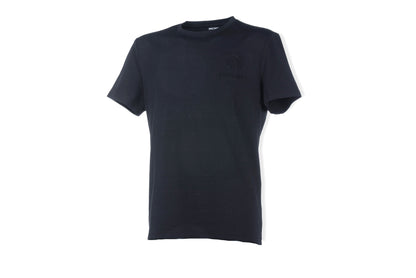 Suomy women's black short-sleeve T-shirt with embossed logo on chest on Tampa Home & Garden Store