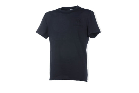 Suomy women's black short-sleeve T-shirt with embossed logo on chest on Tampa Home & Garden Store