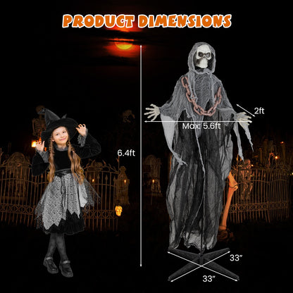 Grim Reaper lawn ornament, 6.4ft tall gray robe, lighted eyes, terrifying sounds DirectDeals on Tampa Home & Garden Store