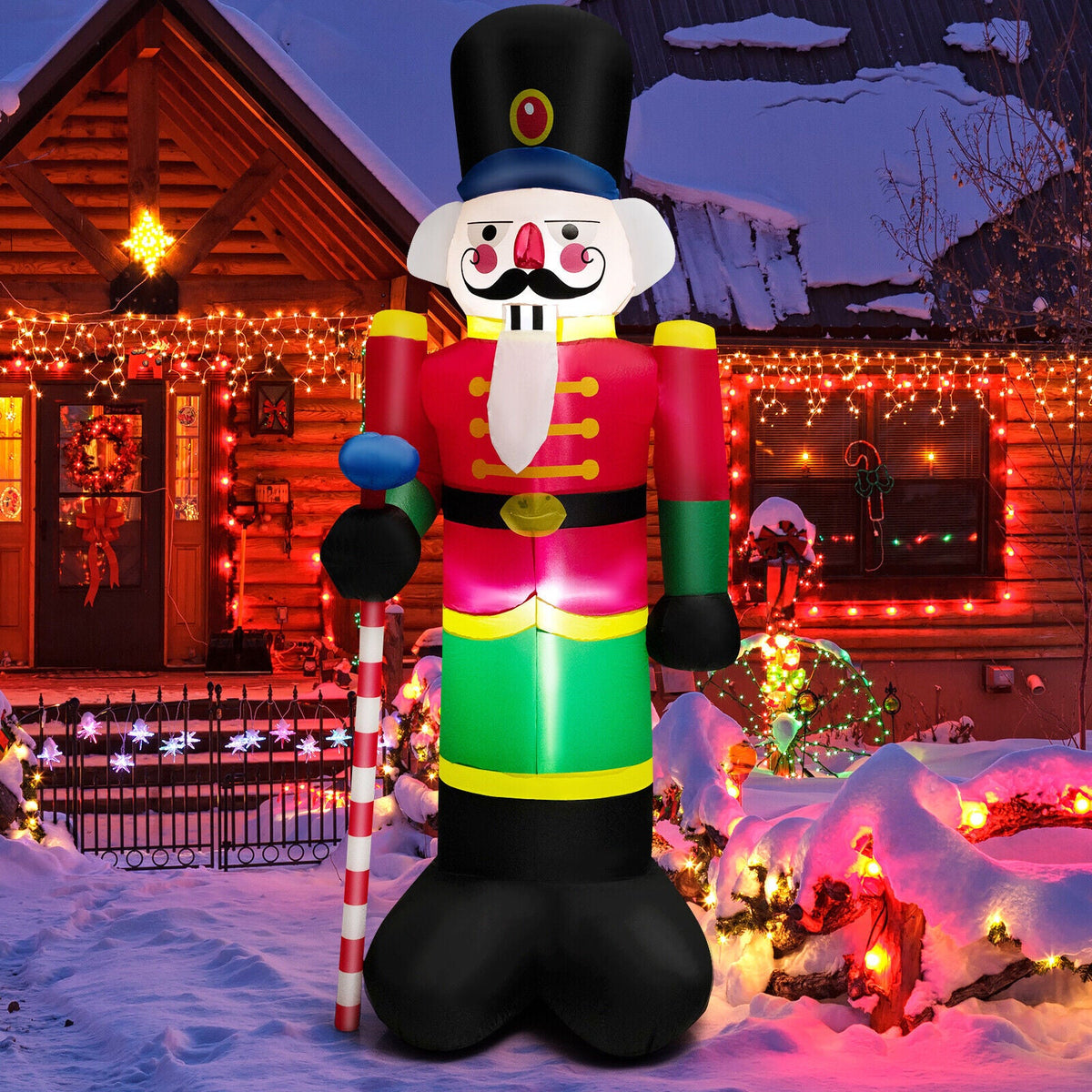 8 ft inflatable Nutcracker Soldier red with 2 built-in LED lights, DirectDeals on Tampa Home & Garden Store