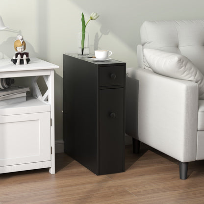 Mueble de baño negro, ahorrador de espacio, organizador de almacenamiento - Negro