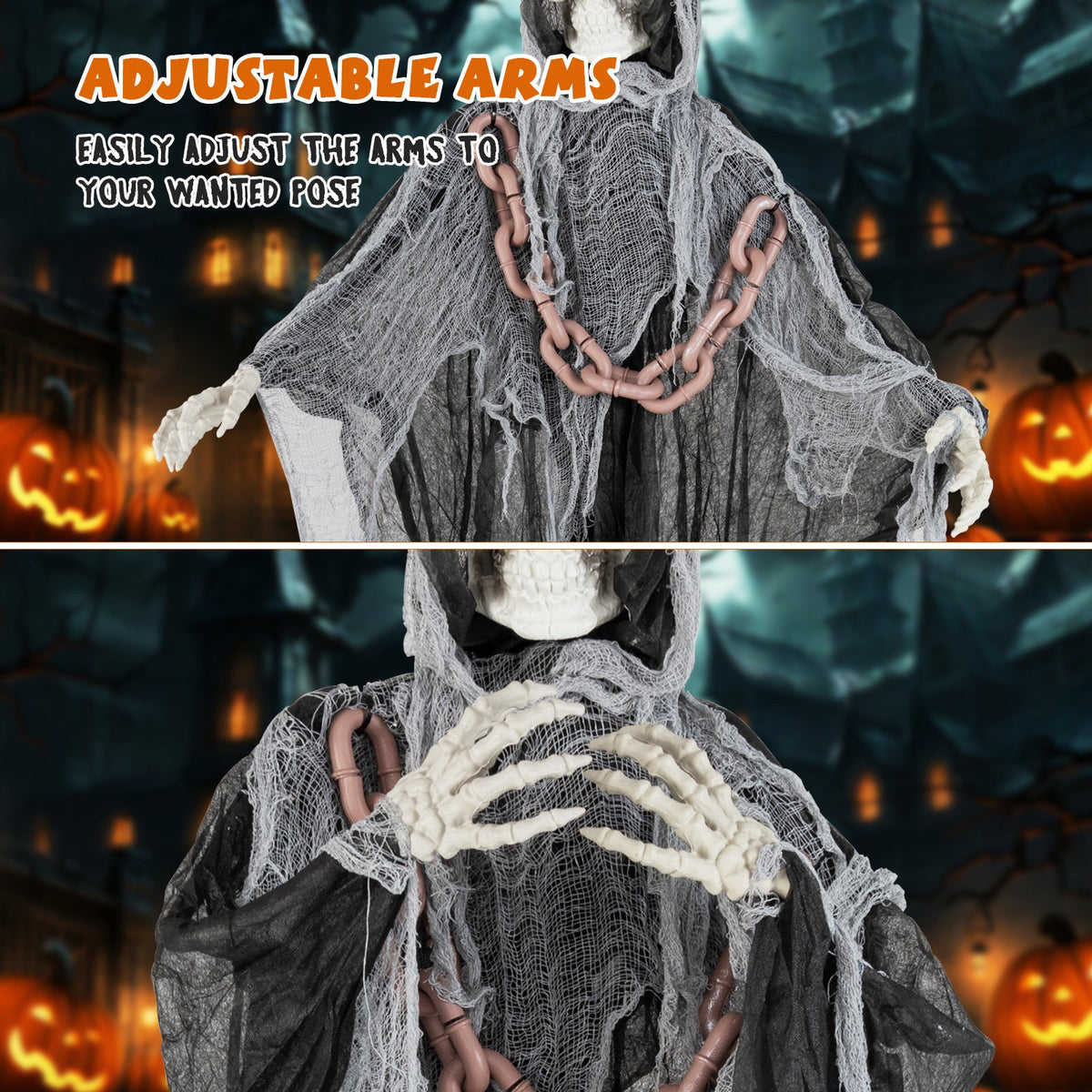 6.4 ft Grim Reaper lawn ornament with lighted eyes and terrifying sounds, DirectDeals on Tampa Home & Garden Store