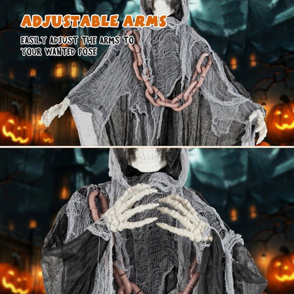 6.4 ft Grim Reaper lawn ornament with lighted eyes and terrifying sounds, DirectDeals on Tampa Home & Garden Store