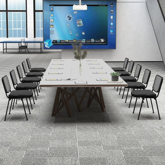 Set of 5 Stackable Conference Chairs with Mesh Back - Tampa Home & Garden Store