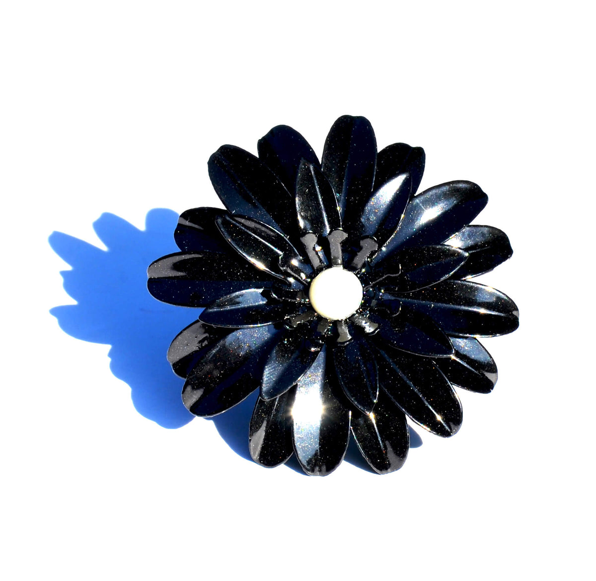 Vibhsa black floral napkin rings with pearl accents handcrafted on Tampa Home & Garden Store
