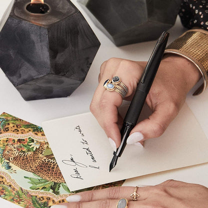 ATX Brushed Black Stainless Steel Fine Nib Fountain Pen by A.T. Cross for writing on paper on Tampa Home & Garden Store