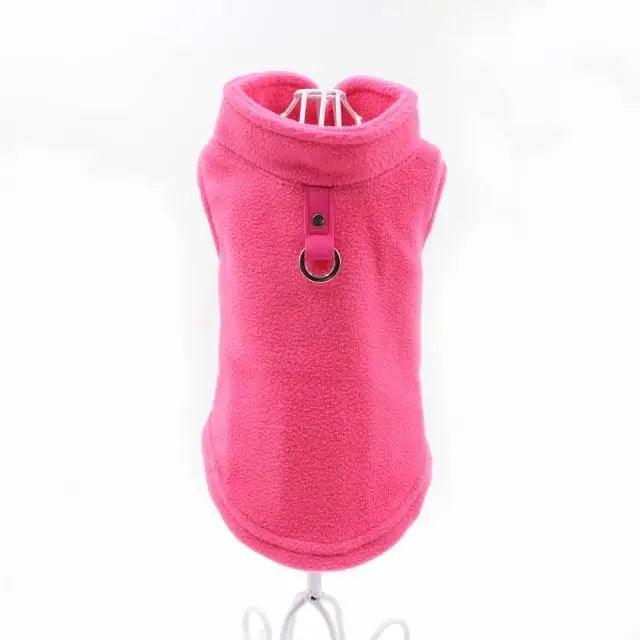 Stevvex pink soft fleece dog vest with leash ring for small dogs on Tampa Home & Garden Store