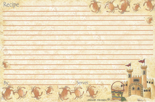 Tarjetas de recetas - 4x6 - Sand Castle Dreams
