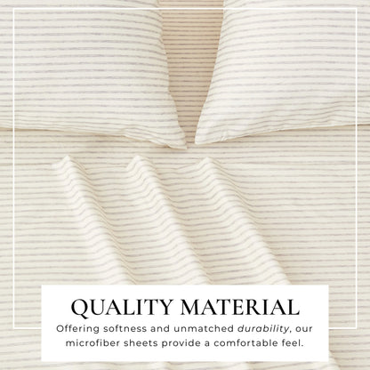 The Striped Microfiber Sheet Set and Soft Finish
